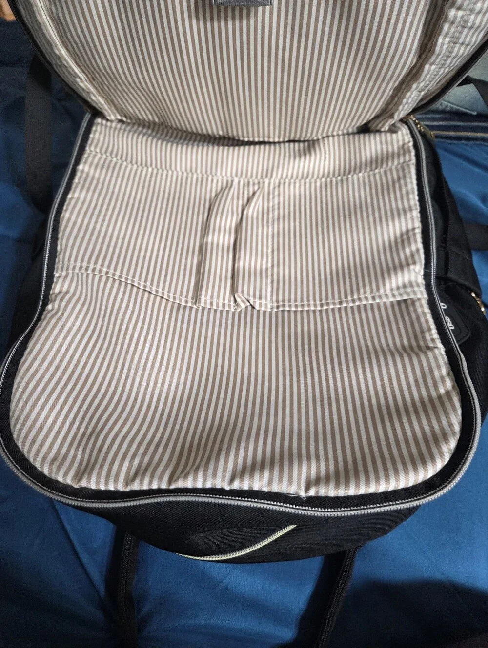 Nubily Quilted Unisex Backpack/laptop - Black, White & Brown